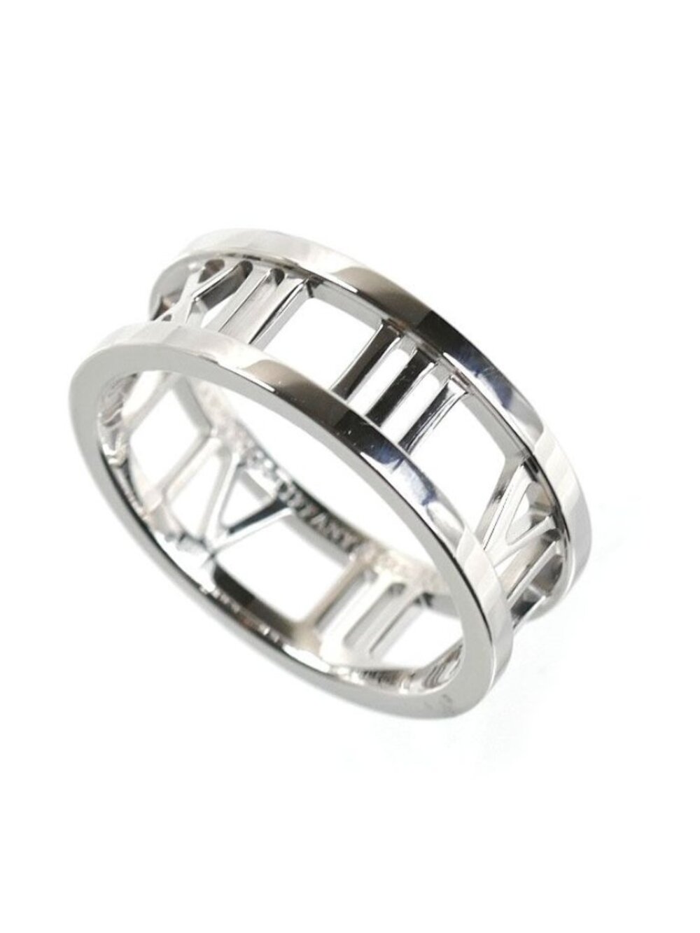 Tiffany & Co 18k White Gold Atlas Open Heart Ring